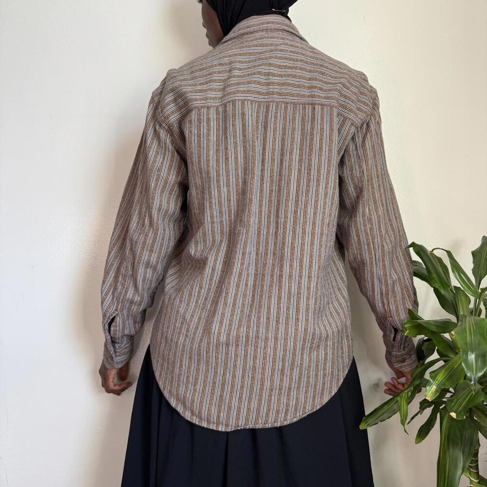 Vintage Unisex Levi’s Signature‎ Striped Workwear Shirt Earth Tone Grunge size M - Picture 5 of 6
